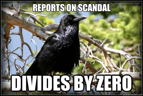 Reports on scandal Divides by zero  Corax Harpy
