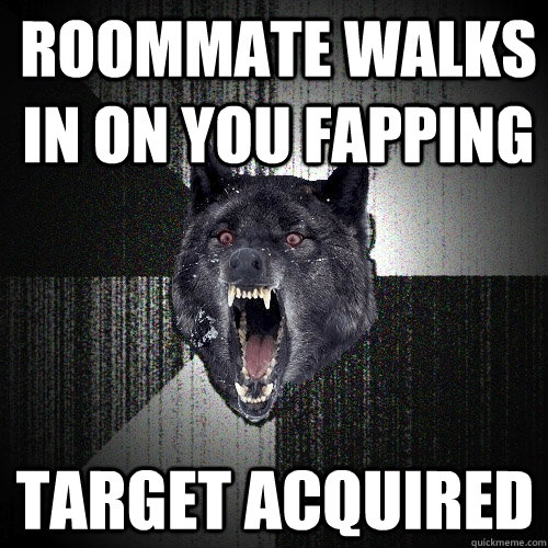 roommate walks in on you fapping target acquired   Insanity Wolf