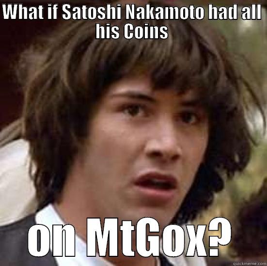 WHAT IF SATOSHI NAKAMOTO HAD ALL HIS COINS ON MTGOX? conspiracy keanu