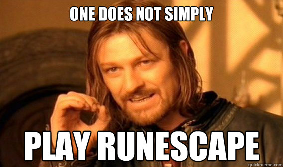 One does not simply  play runescape  Runescape
