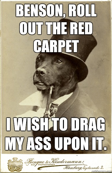 Benson, roll out the red carpet I wish to drag my ass upon it.  Old Money Dog