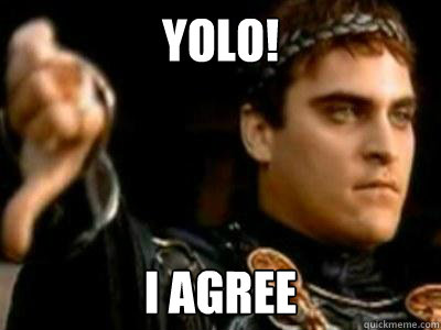 YOLO! I agree  Downvoting Roman