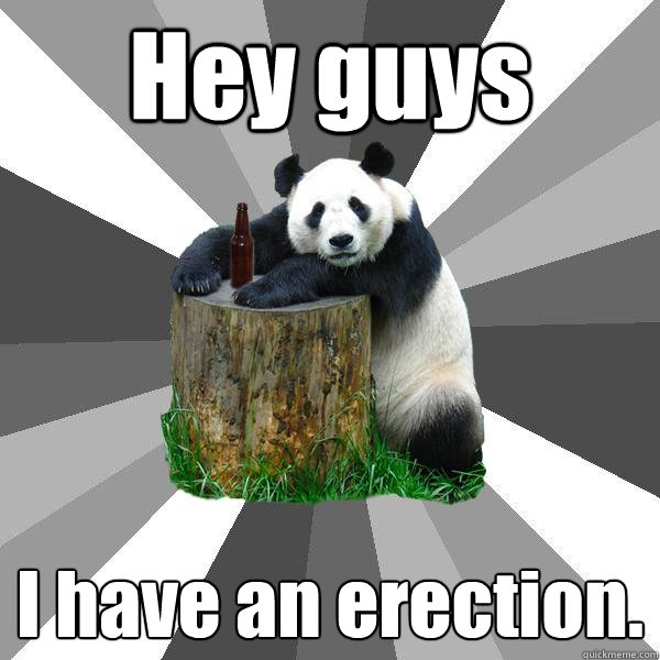 Hey guys I have an erection.  Pickup-Line Panda