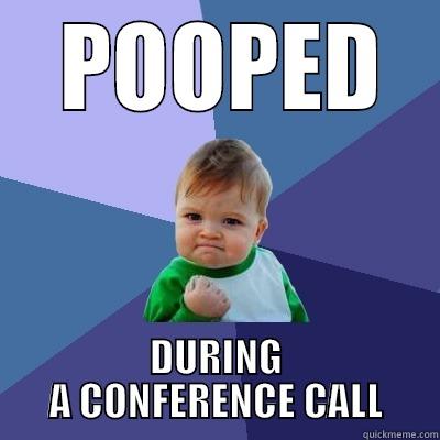   POOPED  DURING A CONFERENCE CALL Success Kid