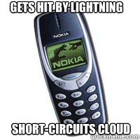 GETS HIT BY LIGHTNING Short-circuits cloud  Chuck Norris vs Nokia