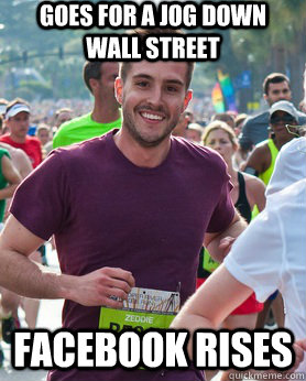 Goes for a jog down Wall Street Facebook Rises  Ridiculously photogenic guy