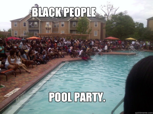 Black people Pool party.  black people pool party