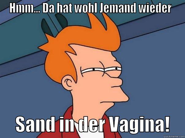 Hmm got Sand in your Vagina (German) - HMM... DA HAT WOHL JEMAND WIEDER       SAND IN DER VAGINA!    Futurama Fry