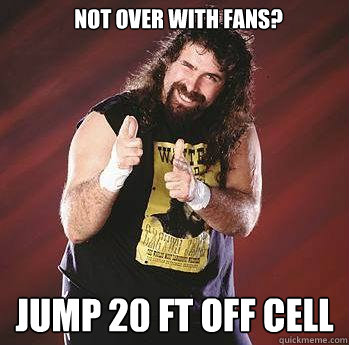 Not over with fans? jump 20 ft off cell   