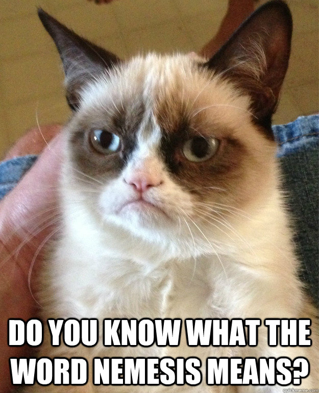  do you know what the word nemesis means? -  do you know what the word nemesis means?  Grumpy Cat