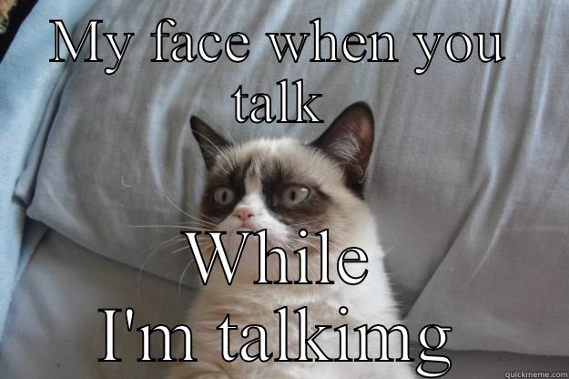 Knock please - MY FACE WHEN YOU TALK WHILE I'M TALKIMG Grumpy Cat