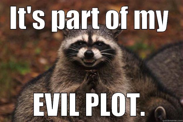IT'S PART OF MY EVIL PLOT. Evil Plotting Raccoon