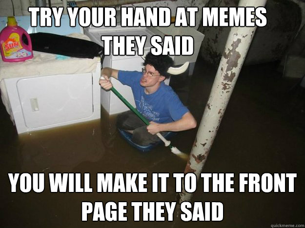 Try your hand at memes they said You will make it to the front page they said  Laundry Room Viking