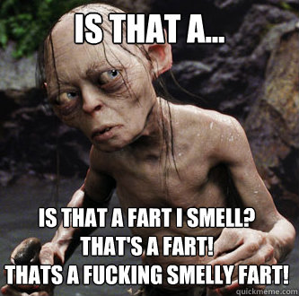 IS THAT A... IS that a fart I smell?
THAT'S A FART!  
THATS A FUCKING SMELLY FART!  