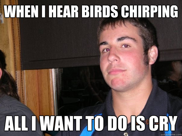 When i hear birds chirping all i want to do is cry  