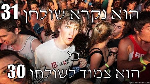 הוא נקרא שולחן 31    כי הוא צמוד לשולחן 30 Sudden Clarity Clarence