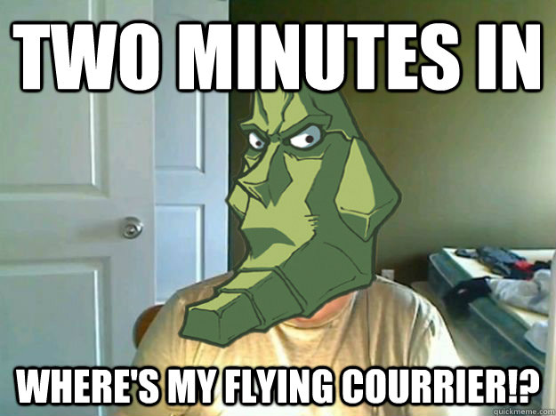 Two minutes in Where's my flying courrier!?  AngryTestie