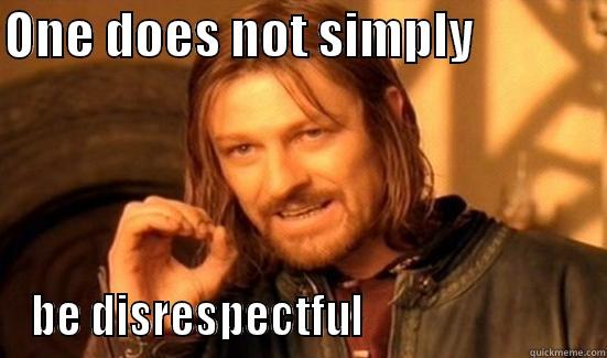 ONE DOES NOT SIMPLY              BE DISRESPECTFUL                          Boromir