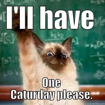 I'LL HAVE ONE CATURDAY PLEASE. Misc