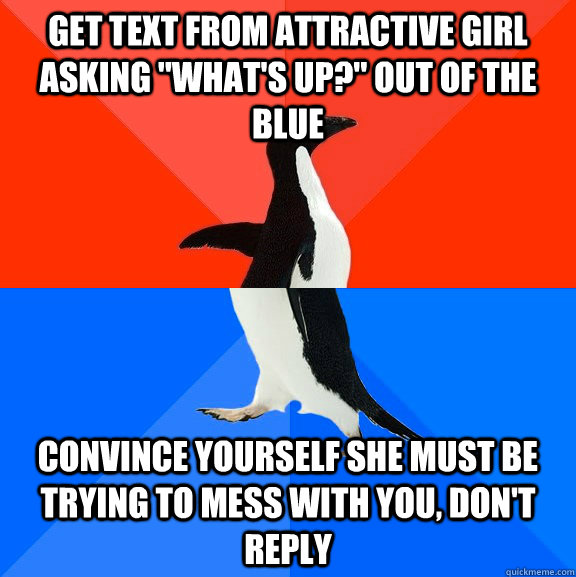 Get text from attractive girl asking 