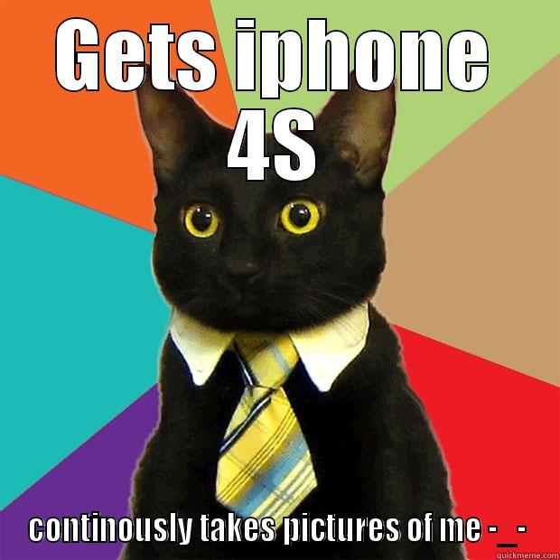 GETS IPHONE 4S CONTINOUSLY TAKES PICTURES OF ME -_- Business Cat