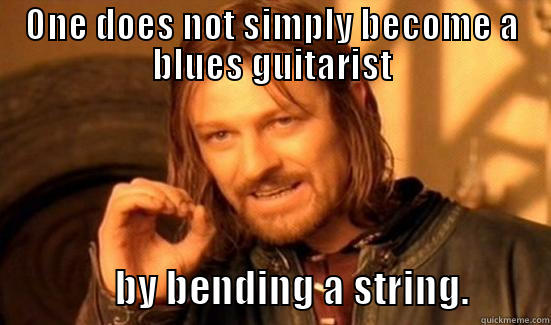 ONE DOES NOT SIMPLY BECOME A BLUES GUITARIST                BY BENDING A STRING.          Boromir