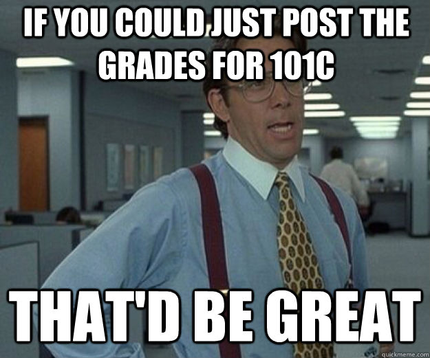 That'd be Great If you could just post the Grades for 101C   that would be great