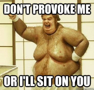 Don't Provoke Me Or I'll SIT ON YOU  Cant Touch This