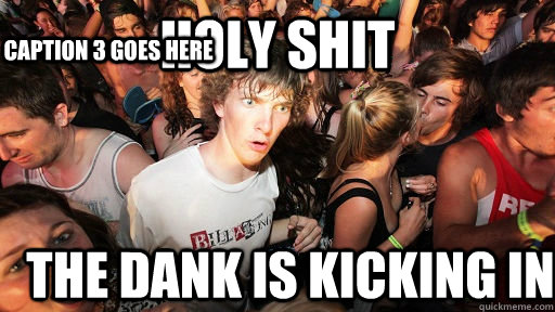 holy shit The Dank is Kicking In Caption 3 goes here  Sudden Clarity Clarence