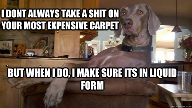 i dont always take a shit on your most expensive carpet but when I do, i make sure its in liquid form  