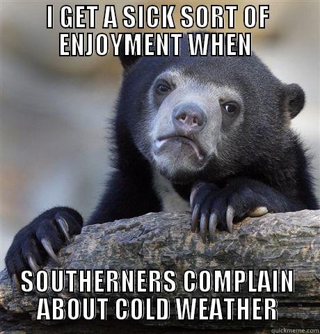 Weather in the South - I GET A SICK SORT OF ENJOYMENT WHEN  SOUTHERNERS COMPLAIN ABOUT COLD WEATHER Confession Bear