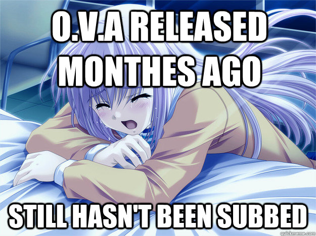 O.V.A released monthes ago still hasn't been subbed  Anime world problems