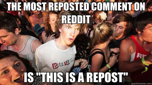 THE MOST REPOSTED COMMENT ON REDDIT IS 