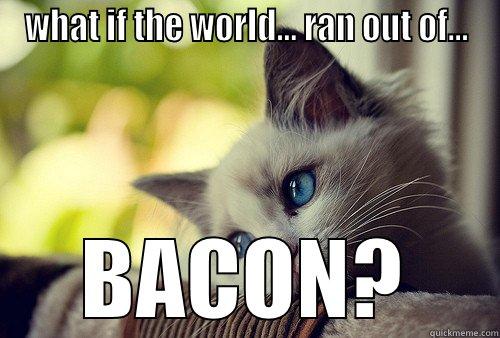 WHAT IF THE WORLD... RAN OUT OF... BACON? First World Problems Cat