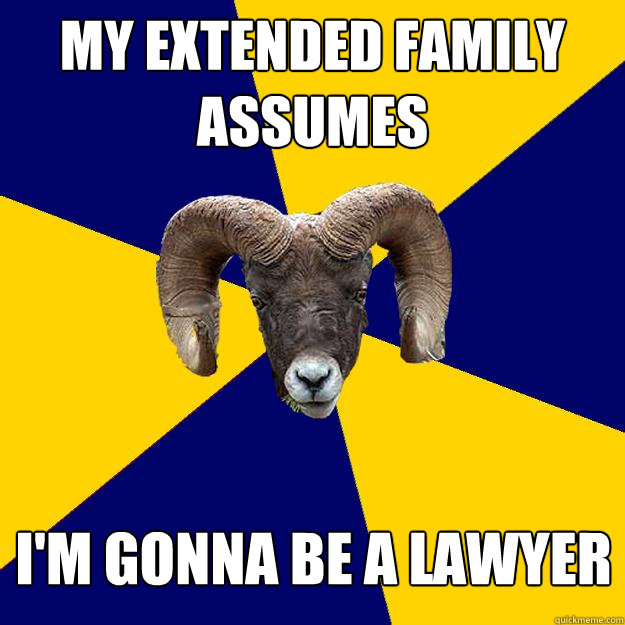 My extended family assumes I'm gonna be a lawyer   Suffolk Kid Ram