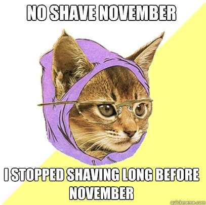 No Shave November I stopped shaving long before November  Hipster Kitty