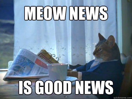 Meow News is good news  The One Percent Cat