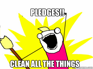 PLEDGES!! Clean all the things  All The Things