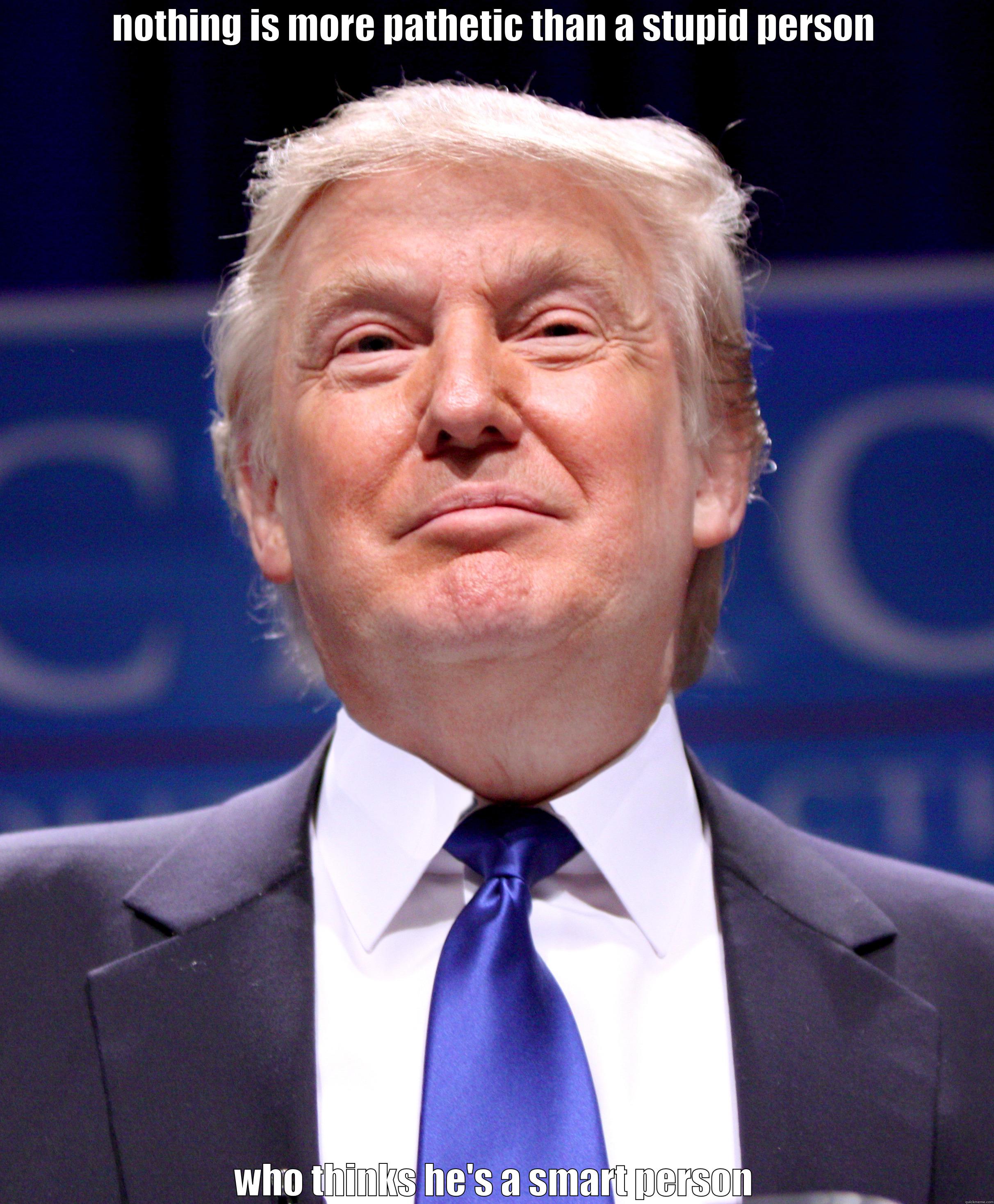 apothegm of pathos - NOTHING IS MORE PATHETIC THAN A STUPID PERSON WHO THINKS HE'S A SMART PERSON Misc