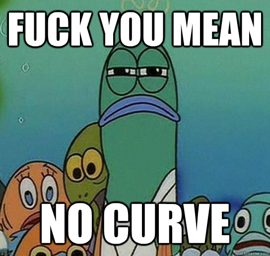 Fuck you mean No Curve  Serious fish SpongeBob