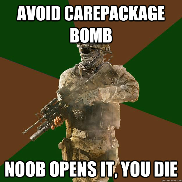 avoid carepackage bomb Noob opens it, you die  Call of Duty Addict