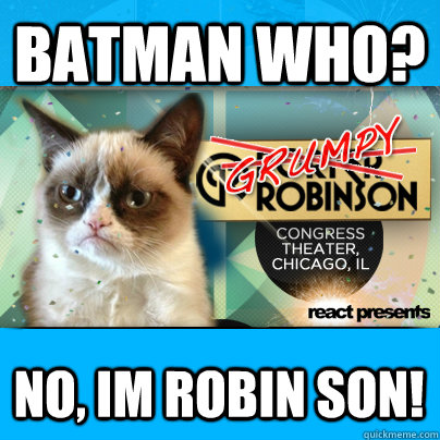 batman who? no, im robin son! - batman who? no, im robin son!  Grumpy Robinson