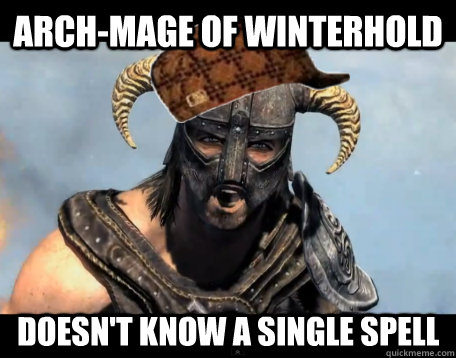 arch-Mage of winterhold doesn't know a single spell  