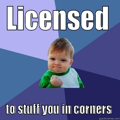 LICENSED TO STUFF YOU IN CORNERS Success Kid