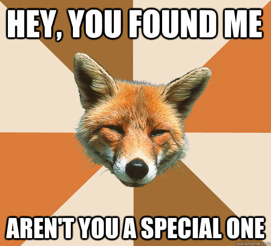 Hey, you found me aren't you a special one  Condescending Fox