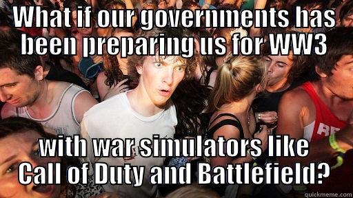 WHAT IF OUR GOVERNMENTS HAS BEEN PREPARING US FOR WW3 WITH WAR SIMULATORS LIKE CALL OF DUTY AND BATTLEFIELD? Sudden Clarity Clarence