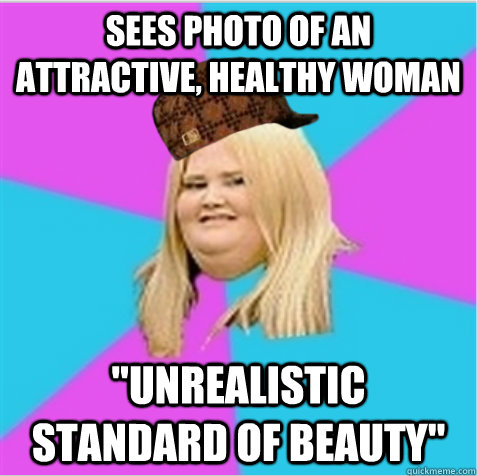 sees photo of an attractive, healthy woman 