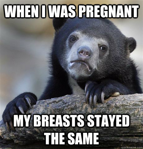 When I was pregnant My breasts stayed the same  Confession Bear