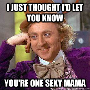 I just thought I'd let you know You're one sexy mama  Condescending Wonka
