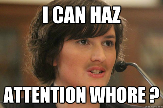 I CAN HAZ ATTENTION WHORE ?  Slut Sandra Fluke